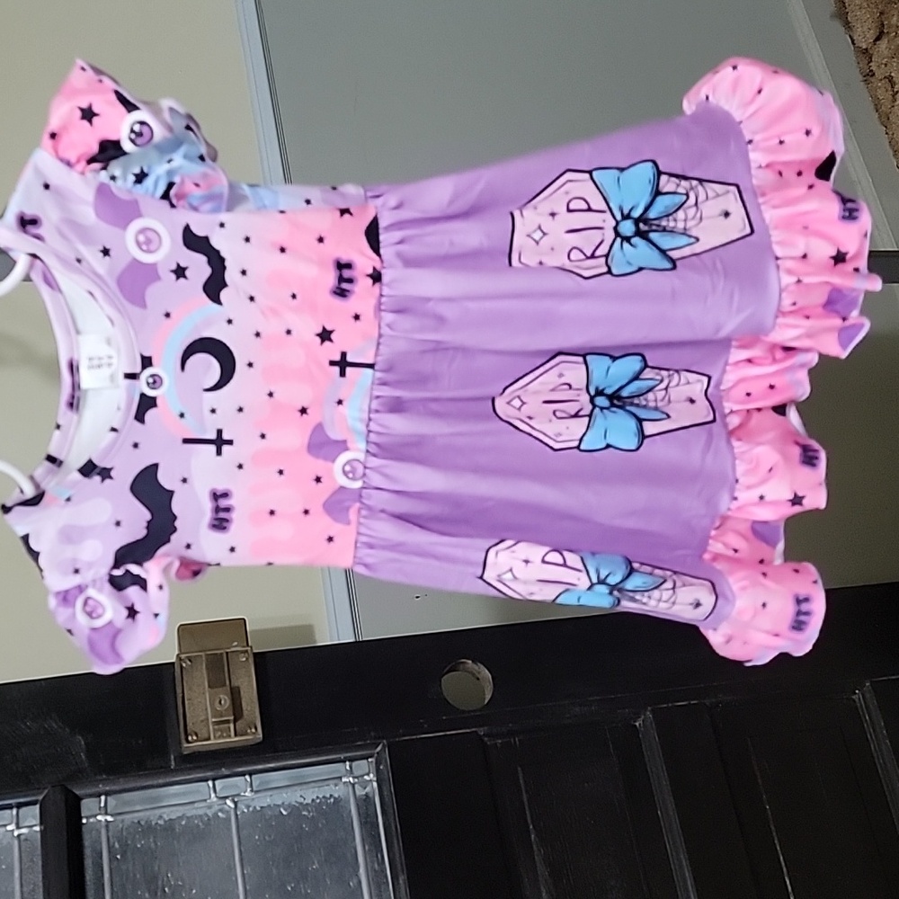 NWOT lityleoneusa Pink and Purple Halloween Dress Size 3T, 4T
